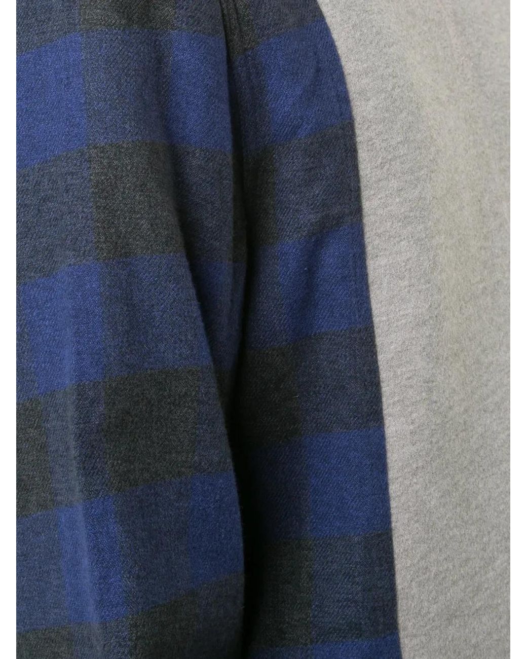 Mostly Heard Rarely Seen Blue Plaid Sleeves Sweatshirt for men