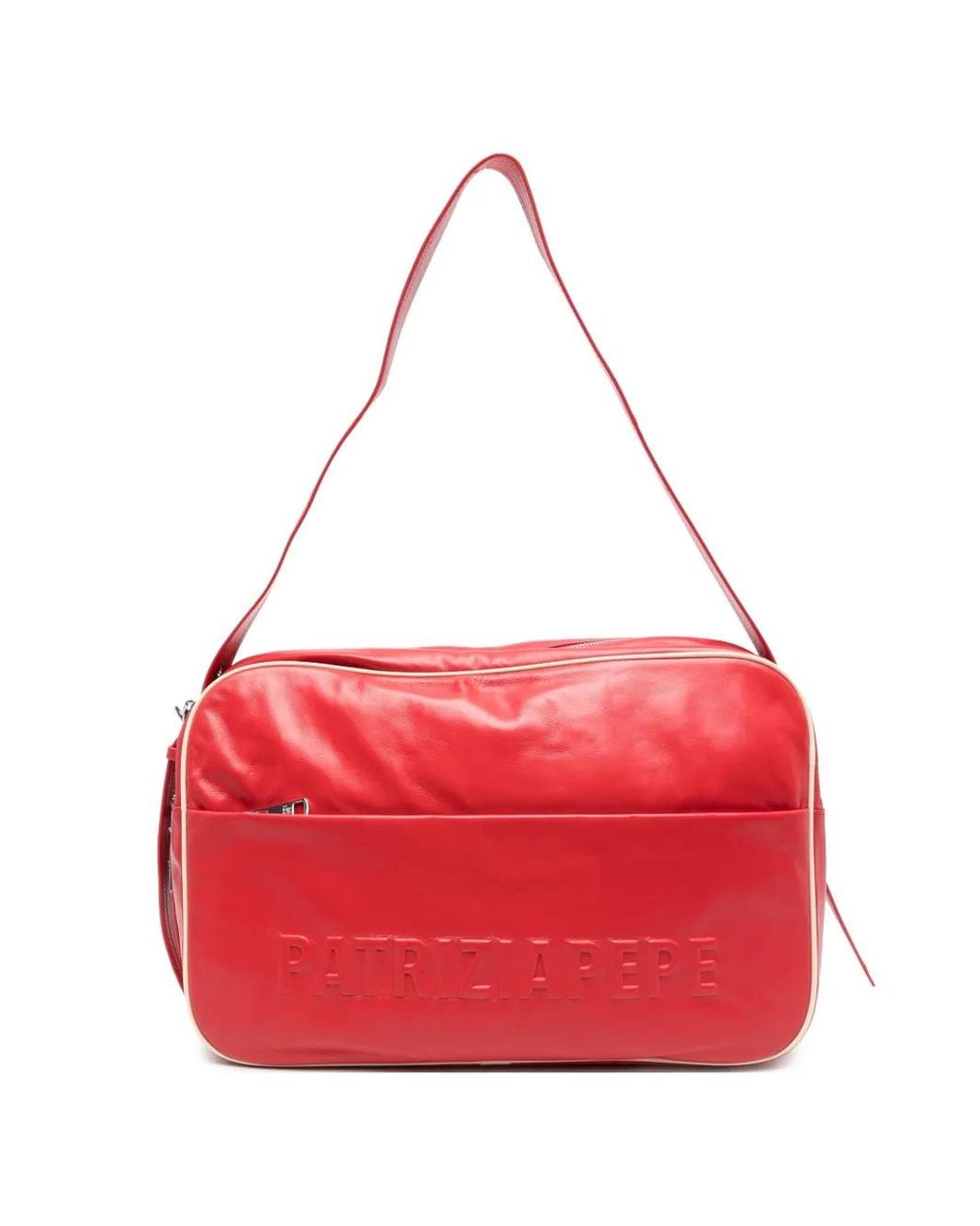 Patrizia Pepe Red Logo-Embossed Cross Body Bag