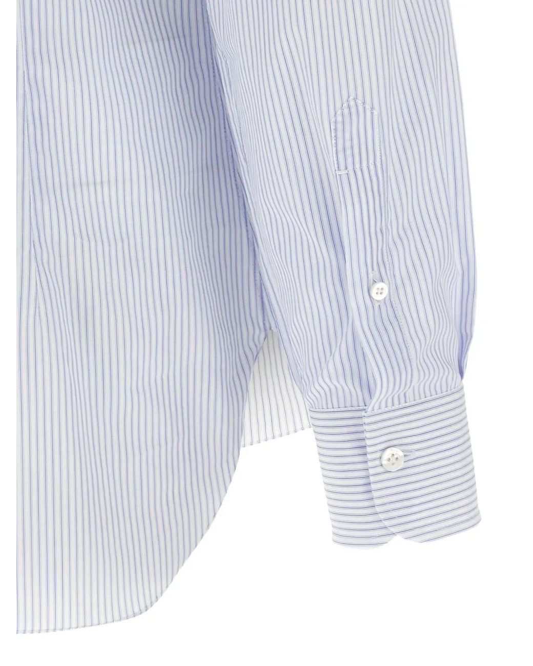 Barba Napoli White Striped-Pattern Shirt for men