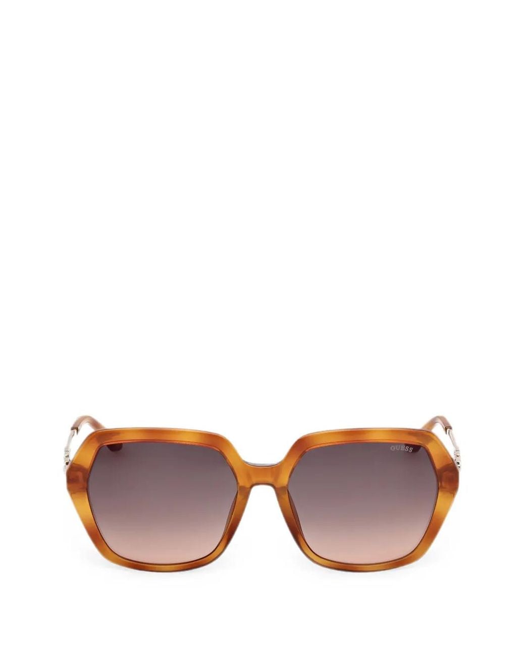 GUESS EYEWEAR Pink Geometric-Frame Tortoiseshell-Effect Sunglasses
