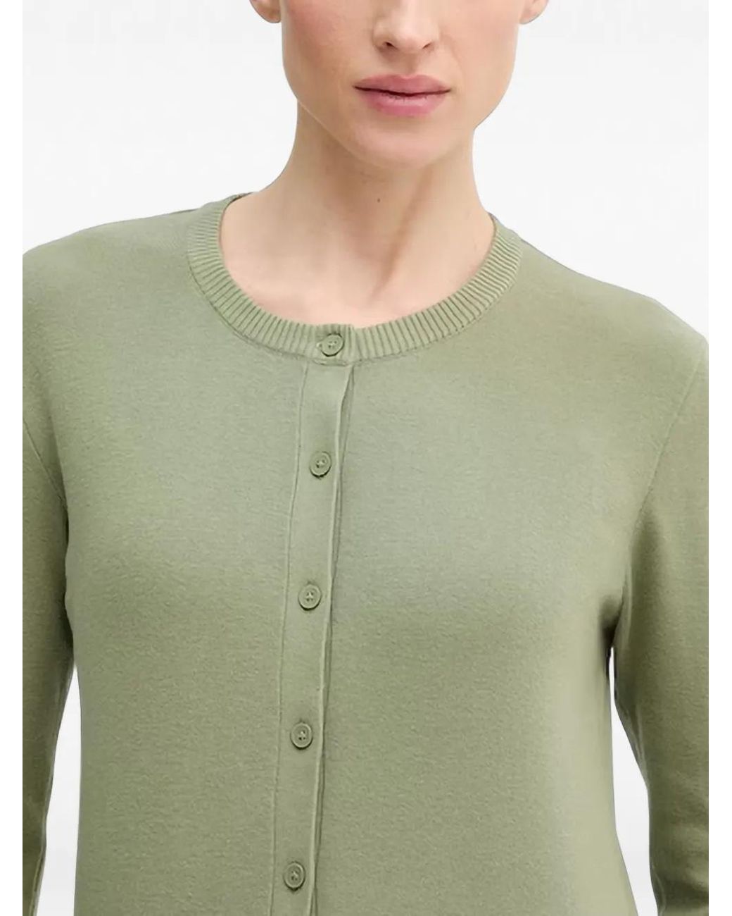 Benetton Green Buttoned Knit Cardigan