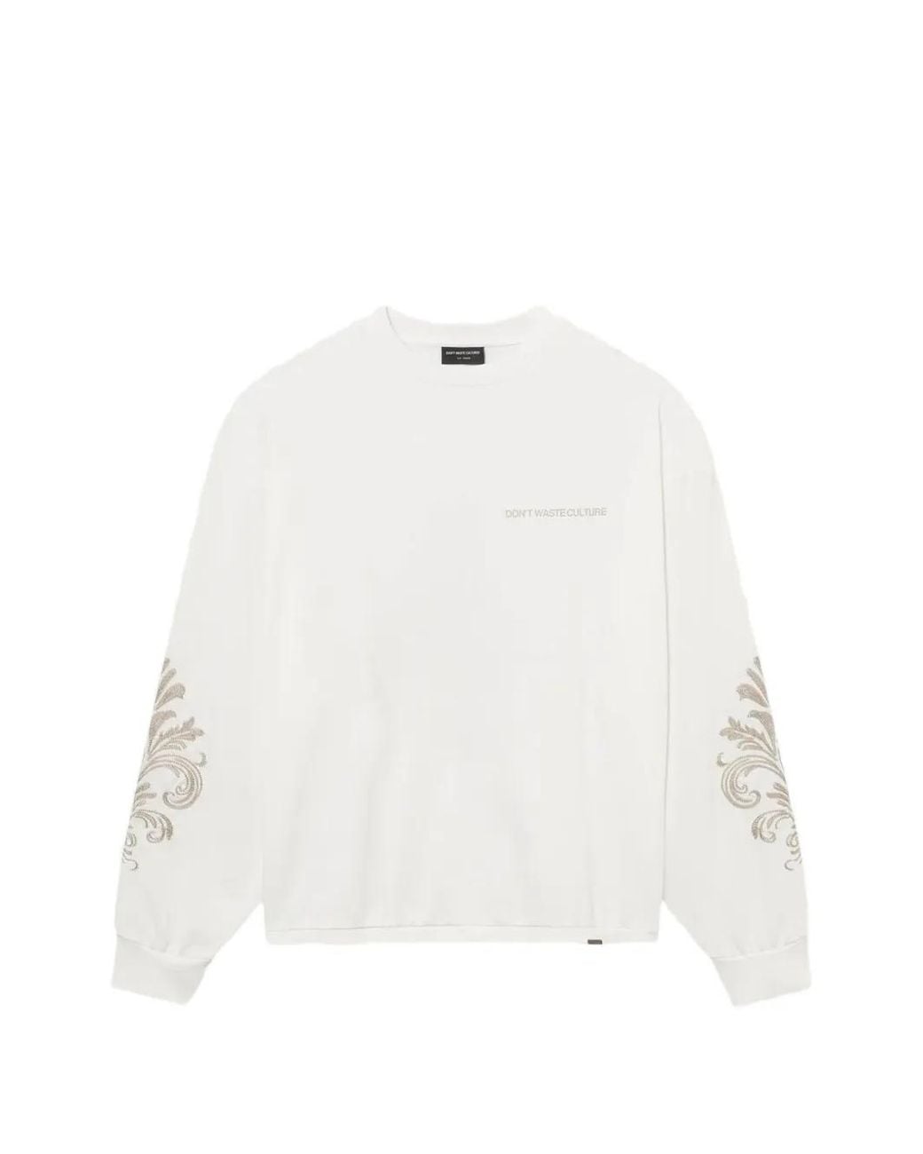 don't waste culture White Embroidered Crew-Neck Sweatshirt for men