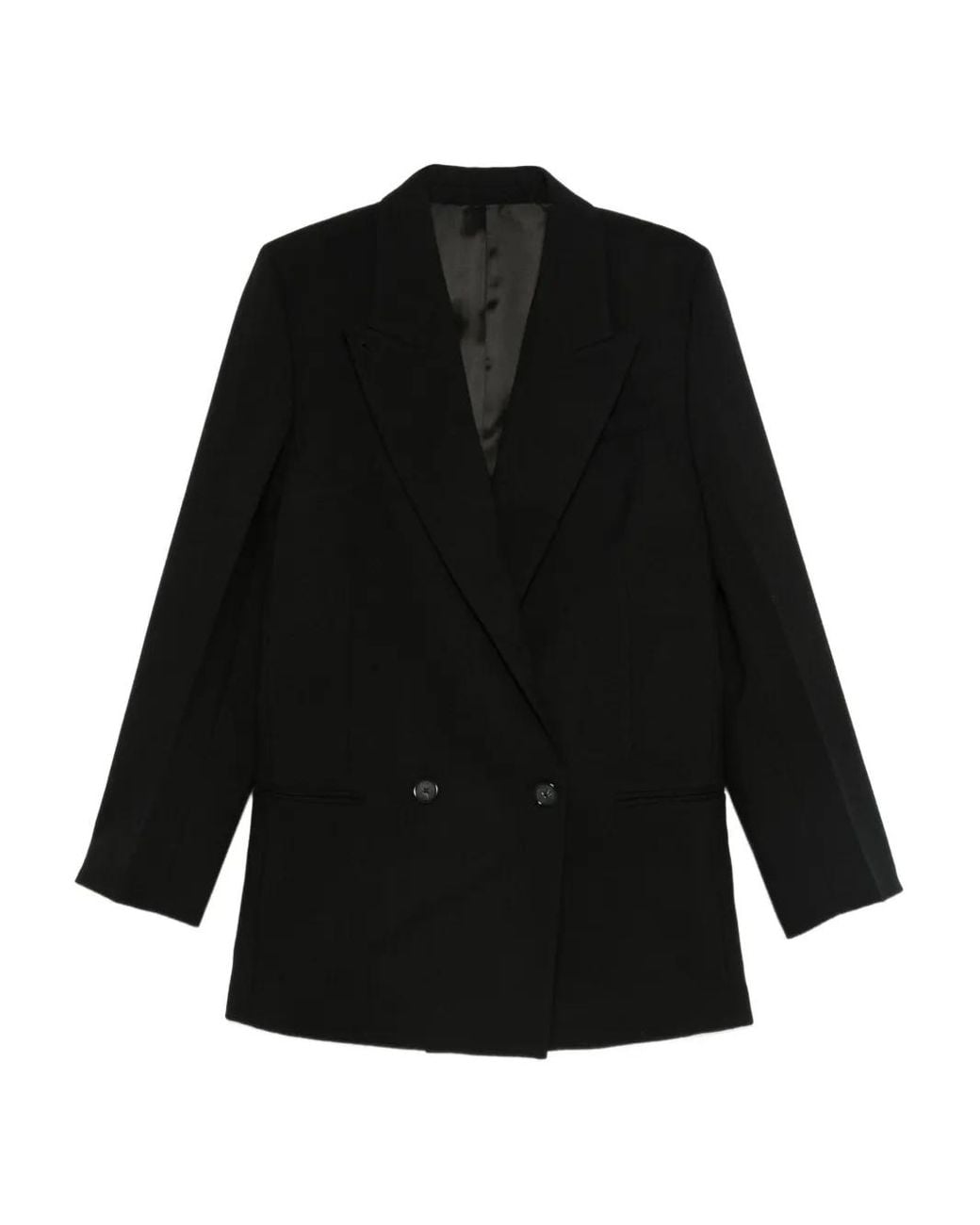 Totême Black Double-Breasted Shield Blazer