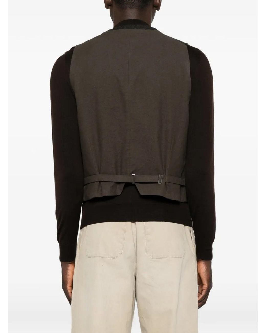 Emporio Armani Black Button-Up Waistcoat for men
