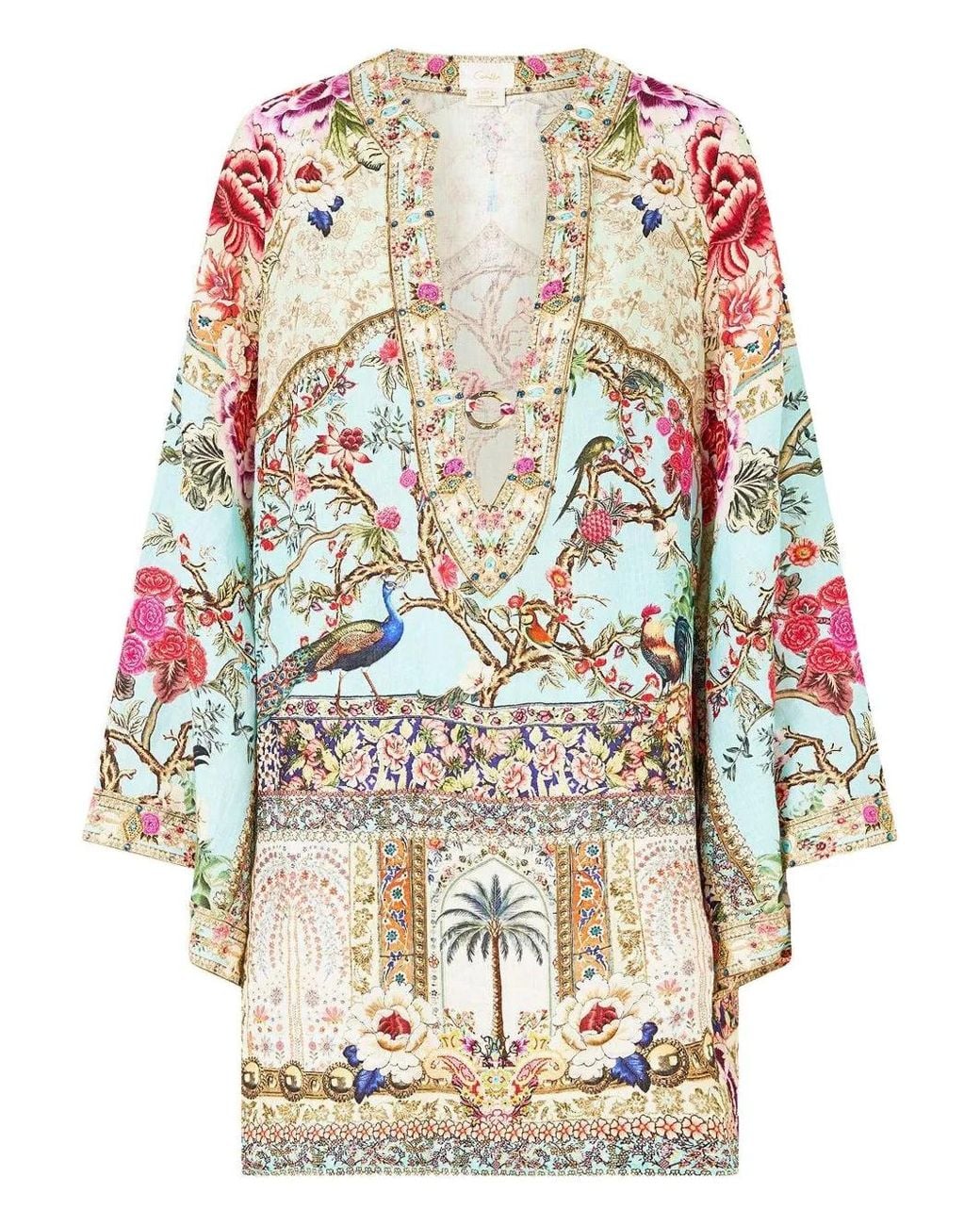 Camilla Natural Sultans And Queens V-Neck Mini Dress