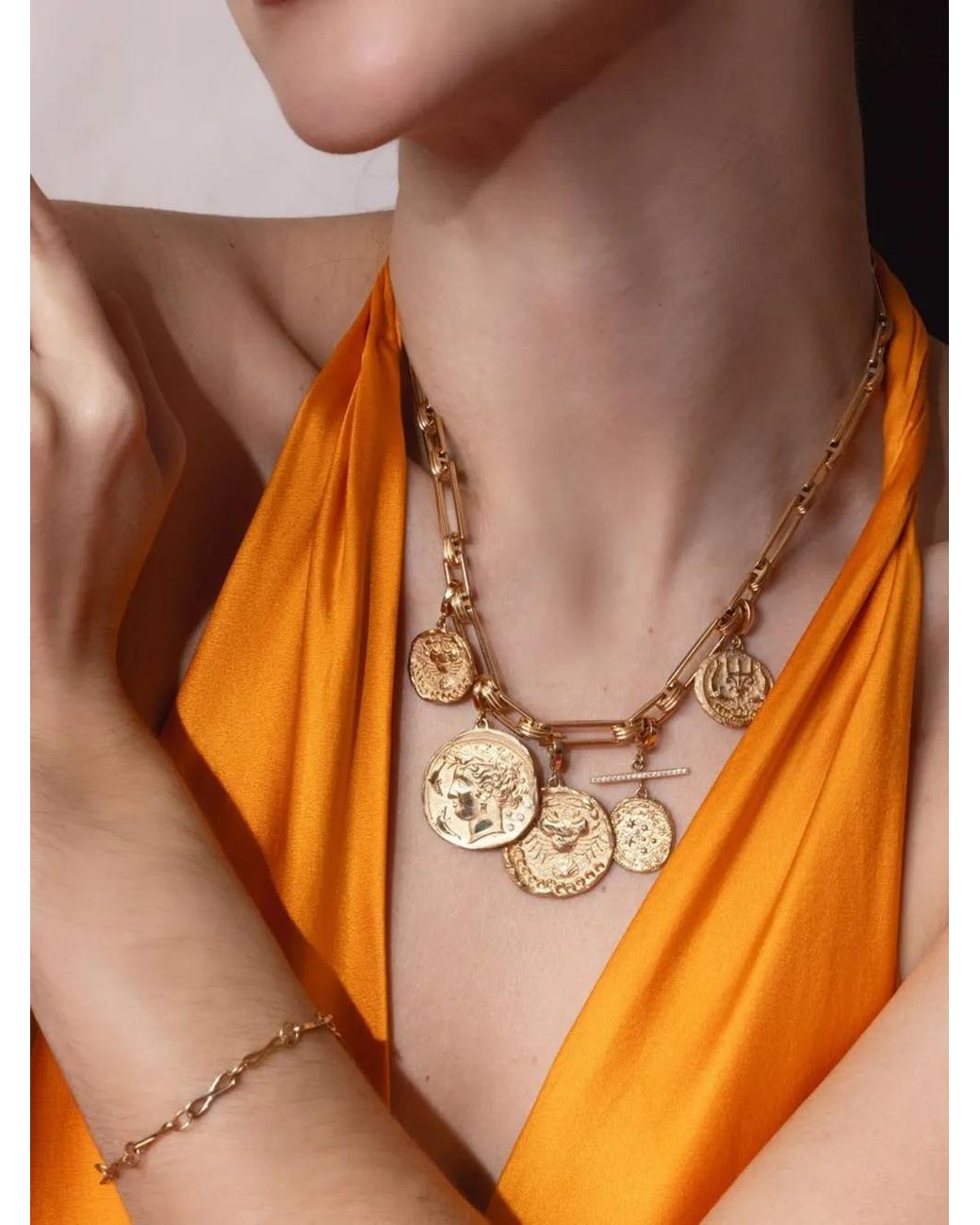 Azlee Metallic 18Kt Small Of The Sea Coin Pendant