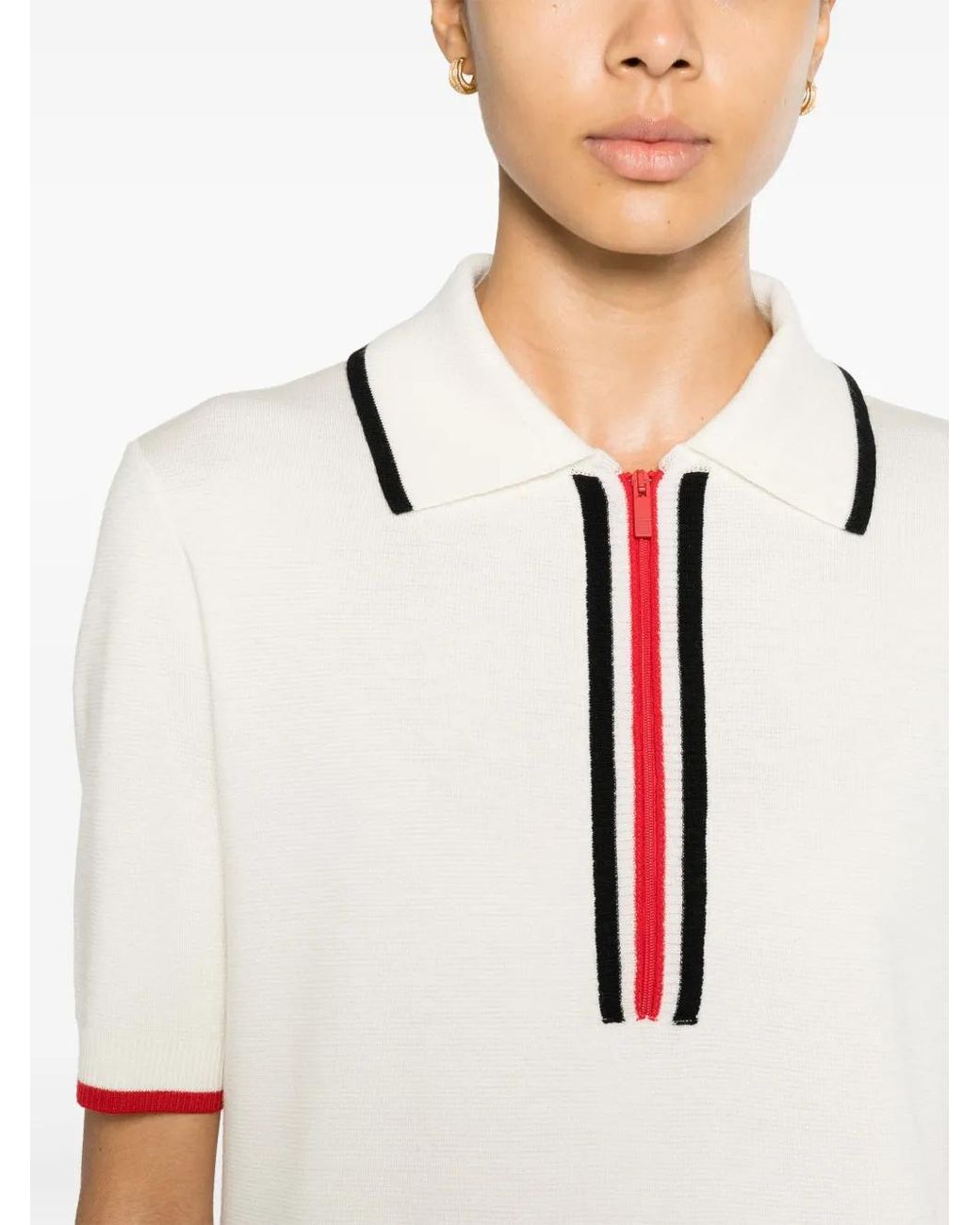 Thom Browne White Rwb-Stripe Virgin Wool Dress