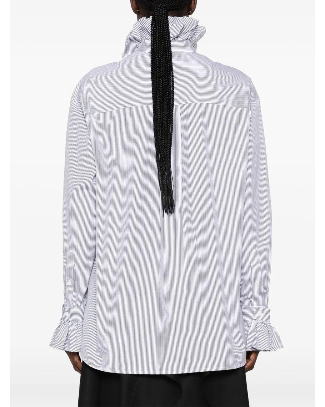 Juun.J Purple Chemise Rayée À Volants