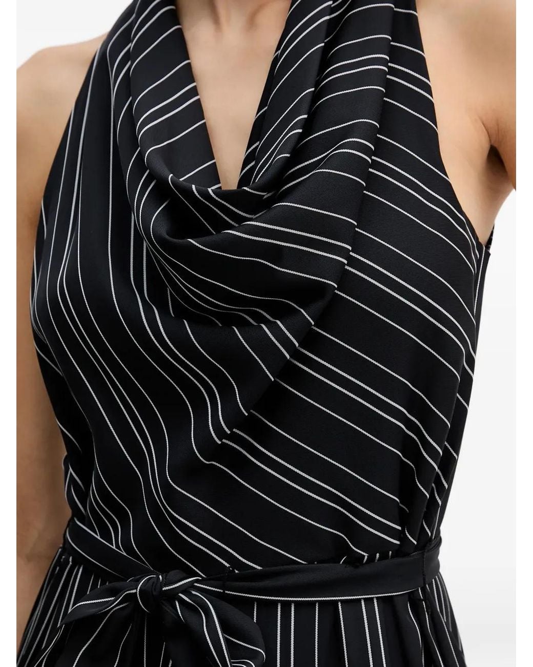 DKNY Black Gemusterter Jumpsuit