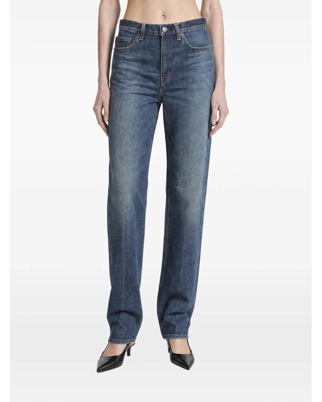 Totême Blue Faded Straight-Leg Jeans