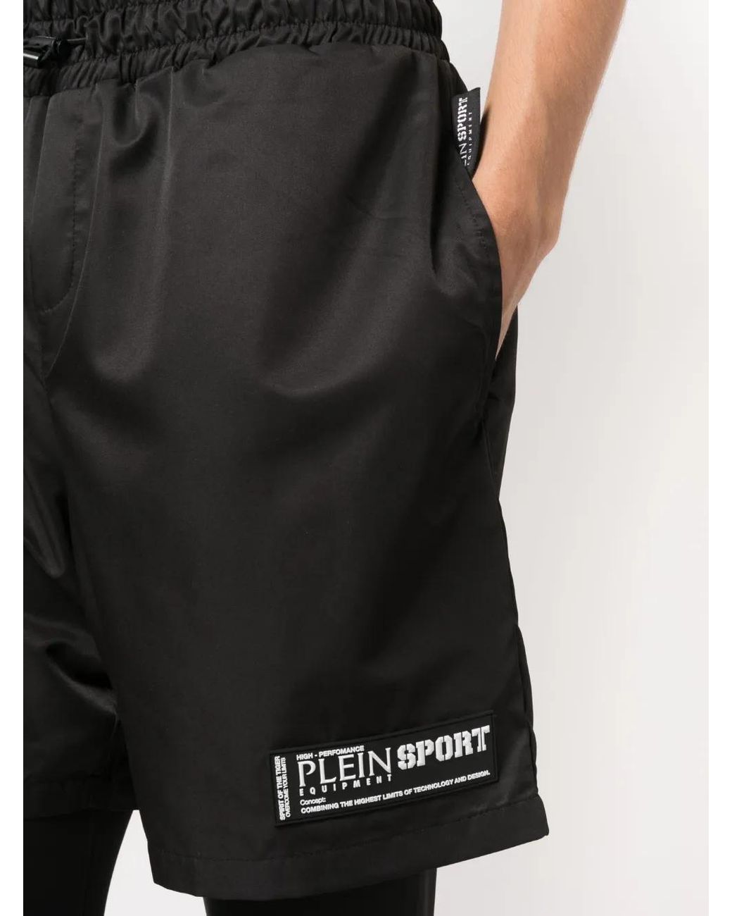 Philipp Plein Black Layered Running Shorts for men