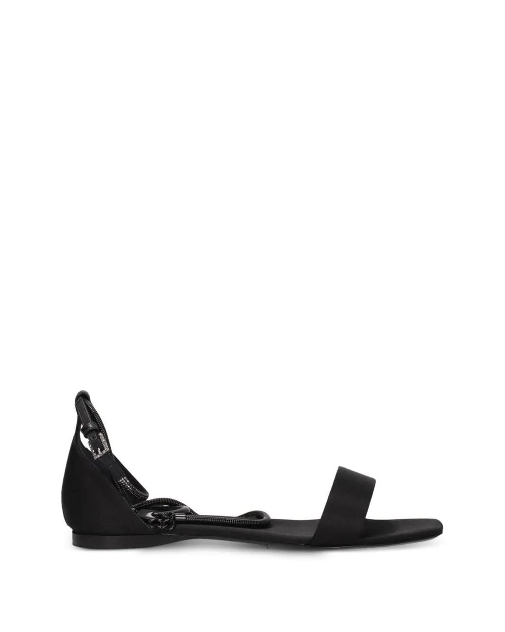 Max Mara Black Crystal-Embellished Satin Sandals