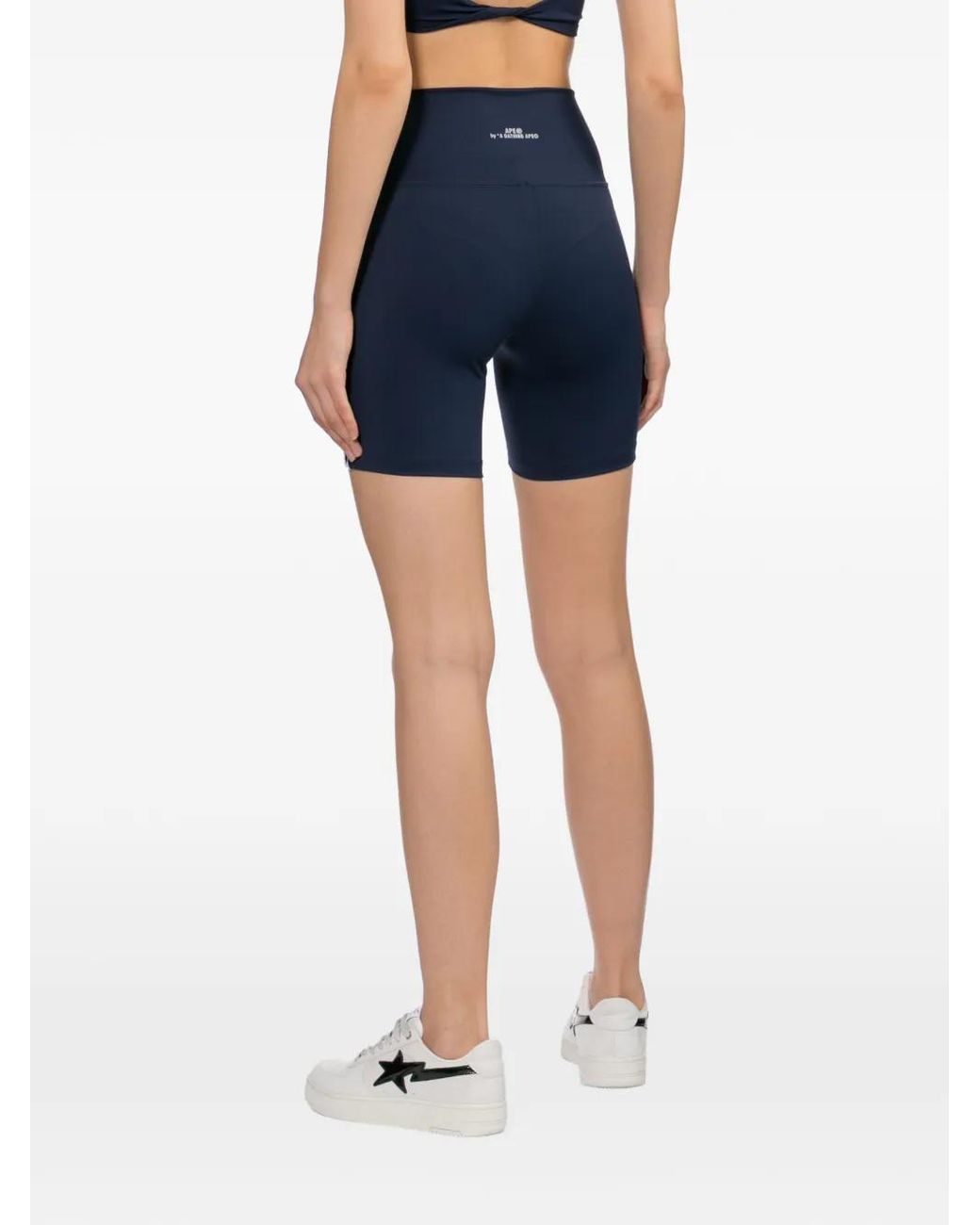 AAPE BY A BATHING AP Blue Logo-Patched Shorts