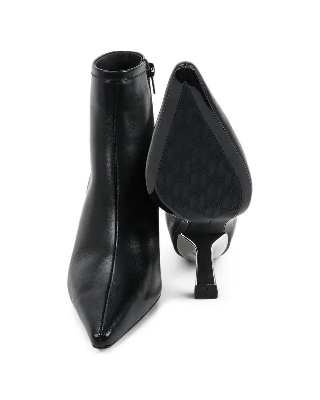 Karl Lagerfeld Black Pointed-Toe Ankle Boots