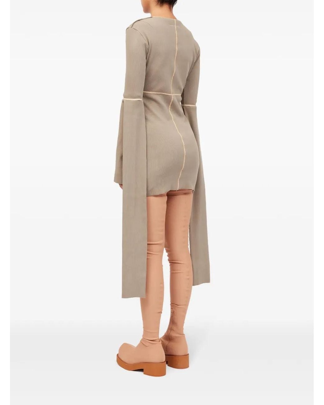 MM6 by Maison Margiela Natural Exposed-Seam Knitted Minidress