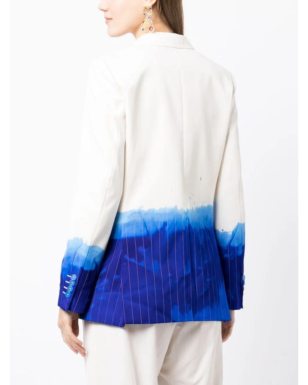 Stain Shade Blue Tie-Dye Wool Blazer