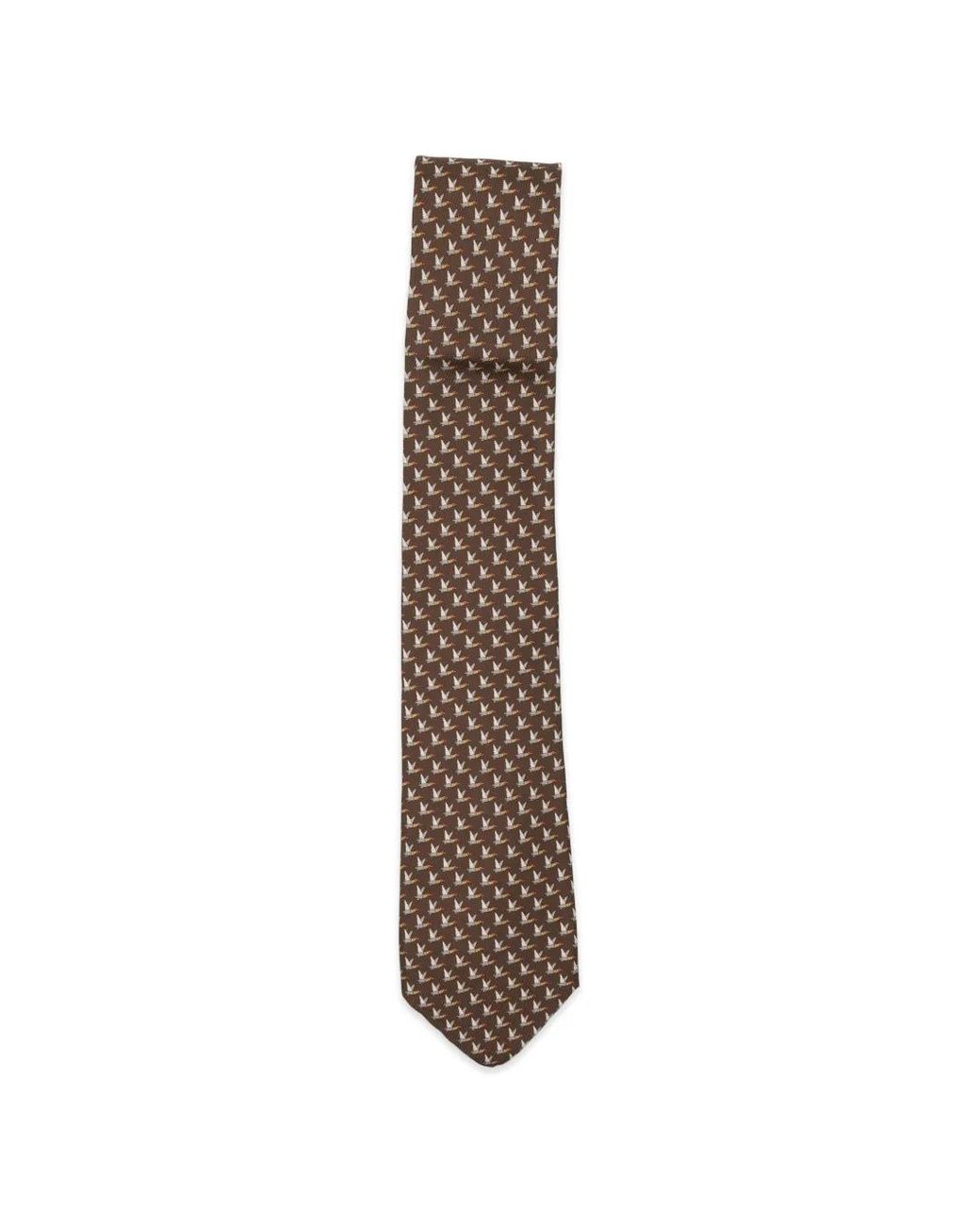 Ferragamo Natural Animali Duck-Print Tie for men