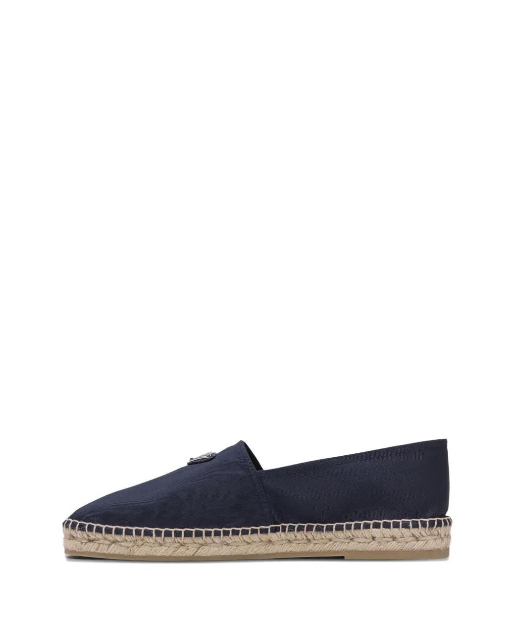 Prada Blue Triangle-Logo Espadrilles for men