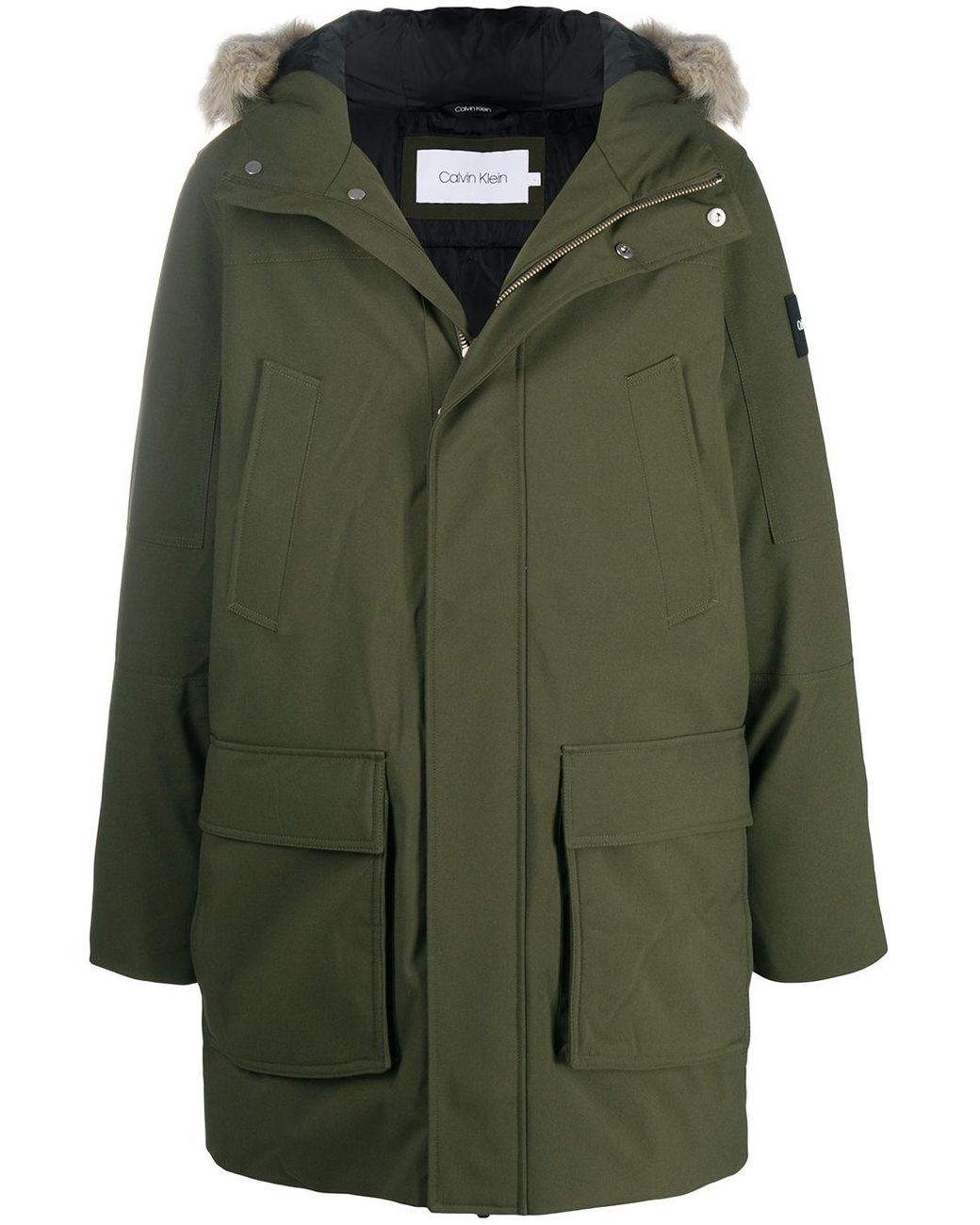 Calvin Klein Hooded Padded Parka in Green for Men Lyst