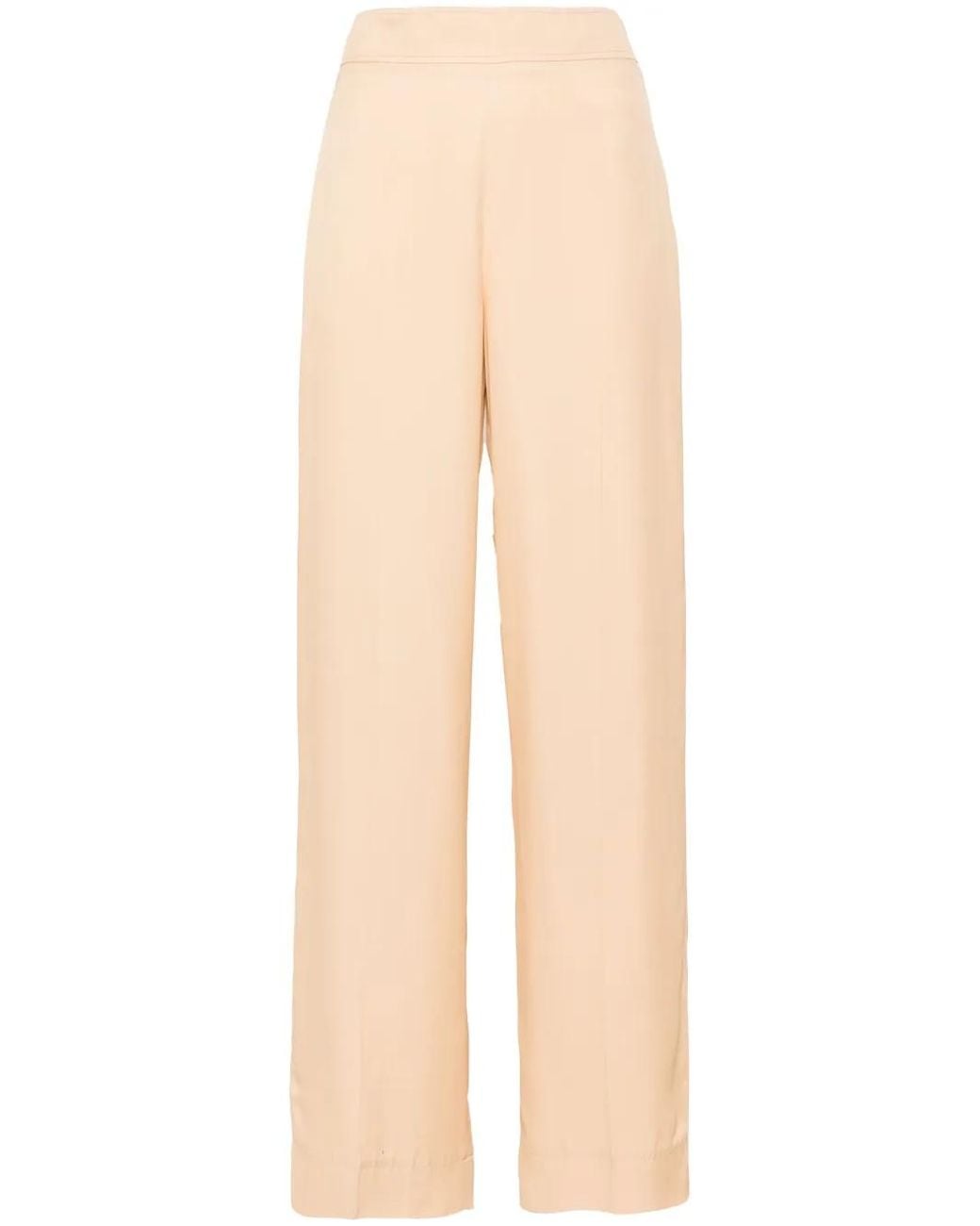 Jil Sander Natural High-Waisted Straight-Leg Trousers
