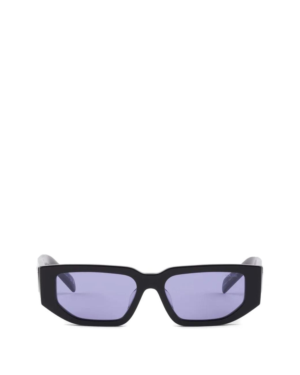 Prada White Triangle-Logo Rectangle-Frame Sunglasses for men