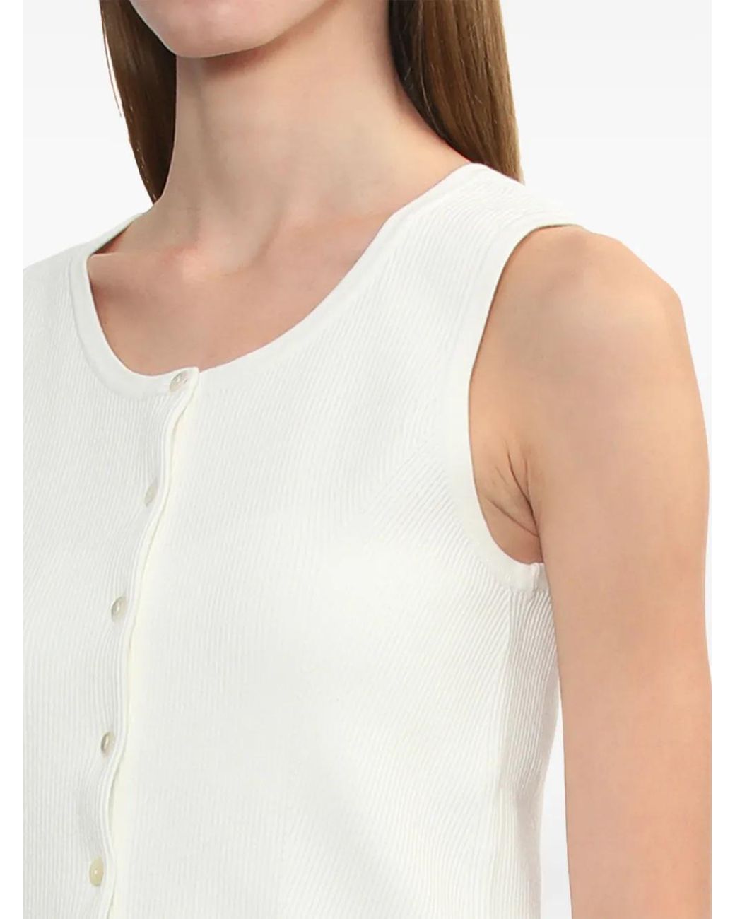 A.P.C. White Button-Down Tank Top