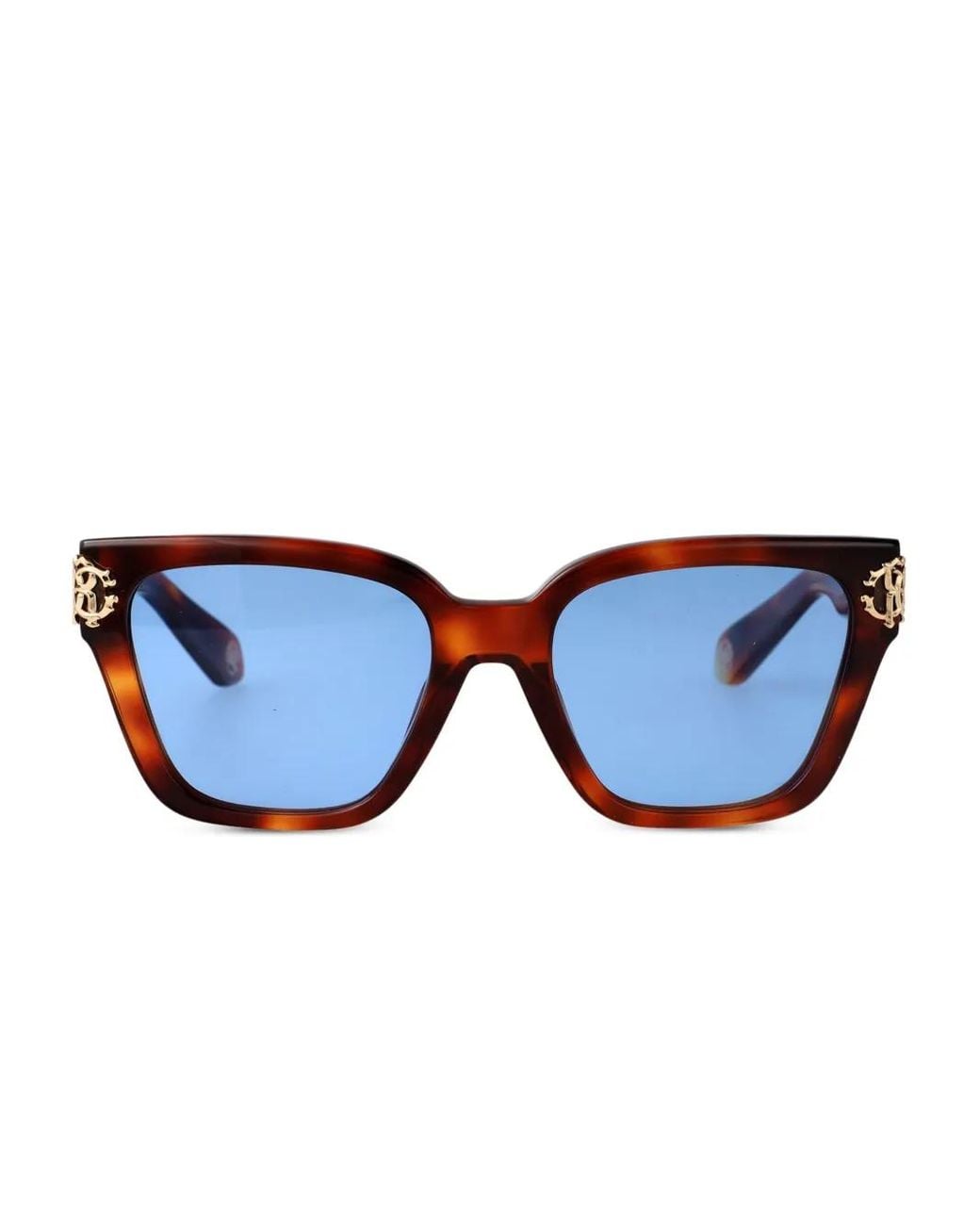 Roberto Cavalli Blue Logo-Plaque Sunglasses