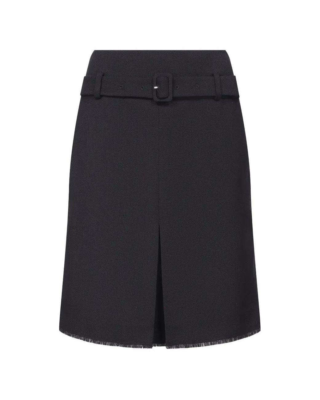 ShuShu/Tong Blue Belted Pleated Midi Skirt