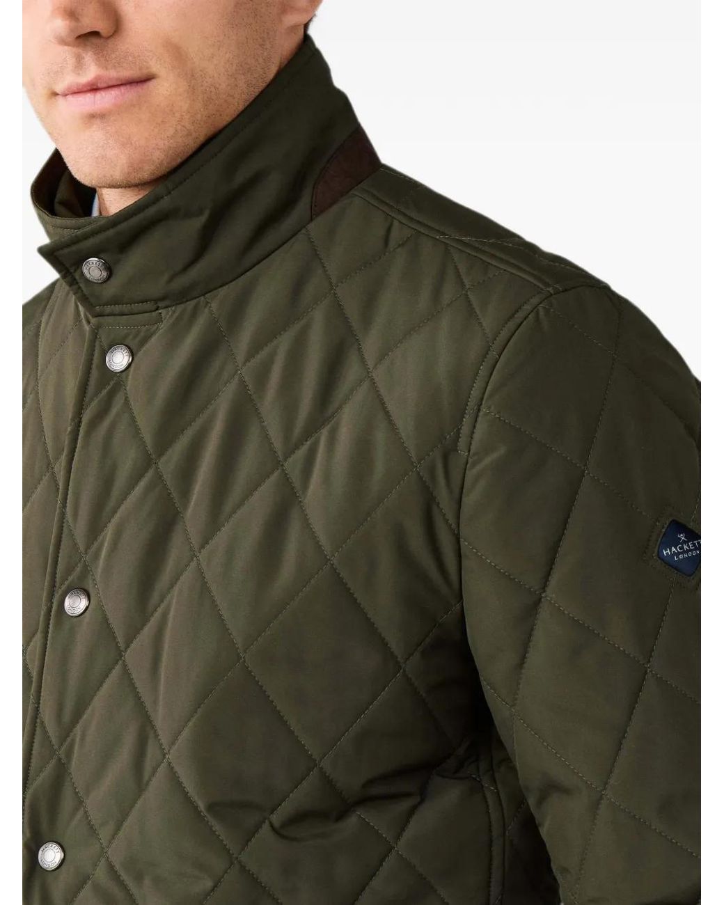 Hackett Green Diamond-Quilted Jacket for men