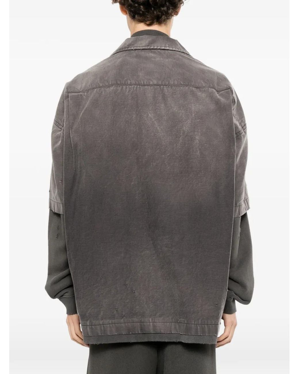 Maison Mihara Yasuhiro Black Sweat Layered Work Shirt for men