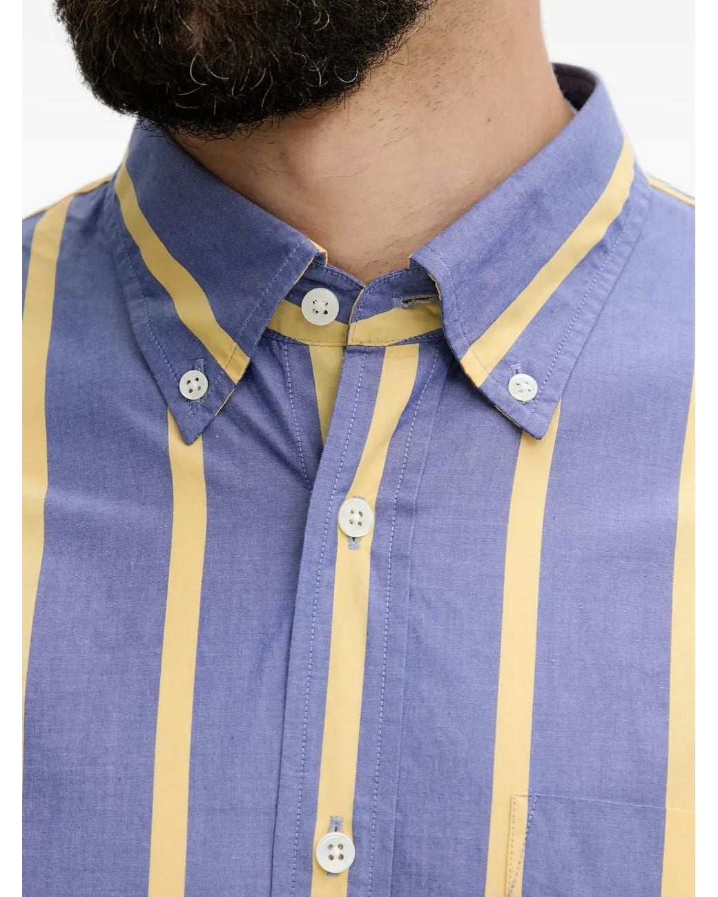 Gant Blue Vertical-Stripe Button-Down Shirt for men