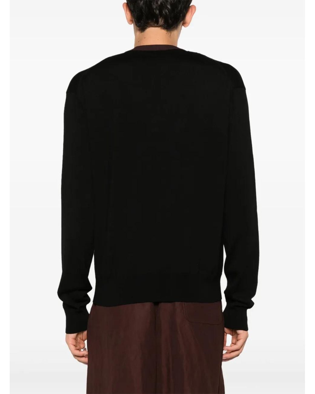 Jil Sander Black Layered Virgin Wool-Blend Jumper for men