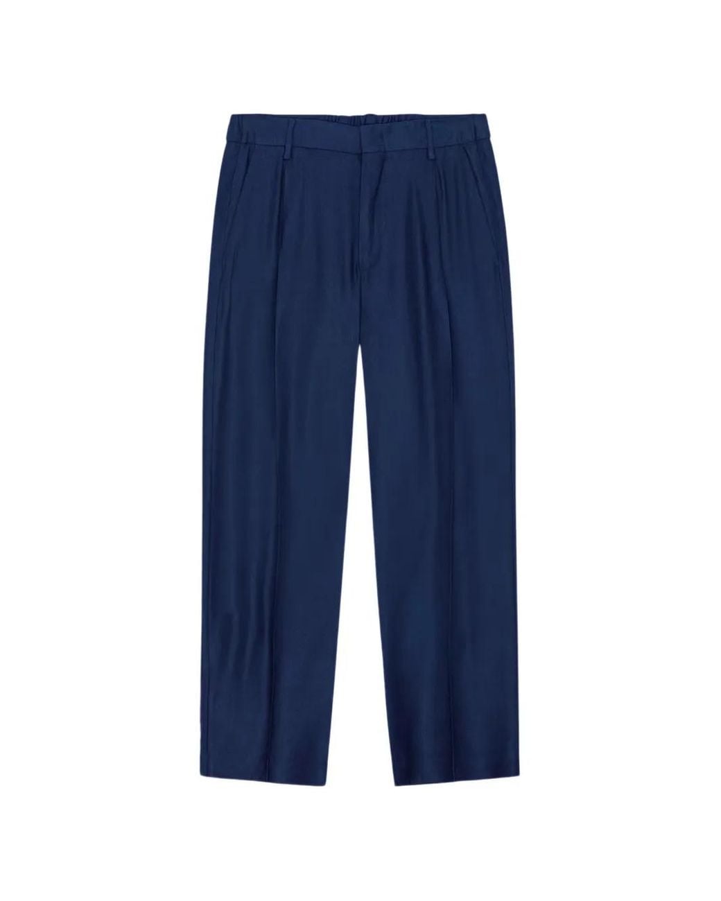 NN07 Blue Kay Pleated Linen Trousers for men