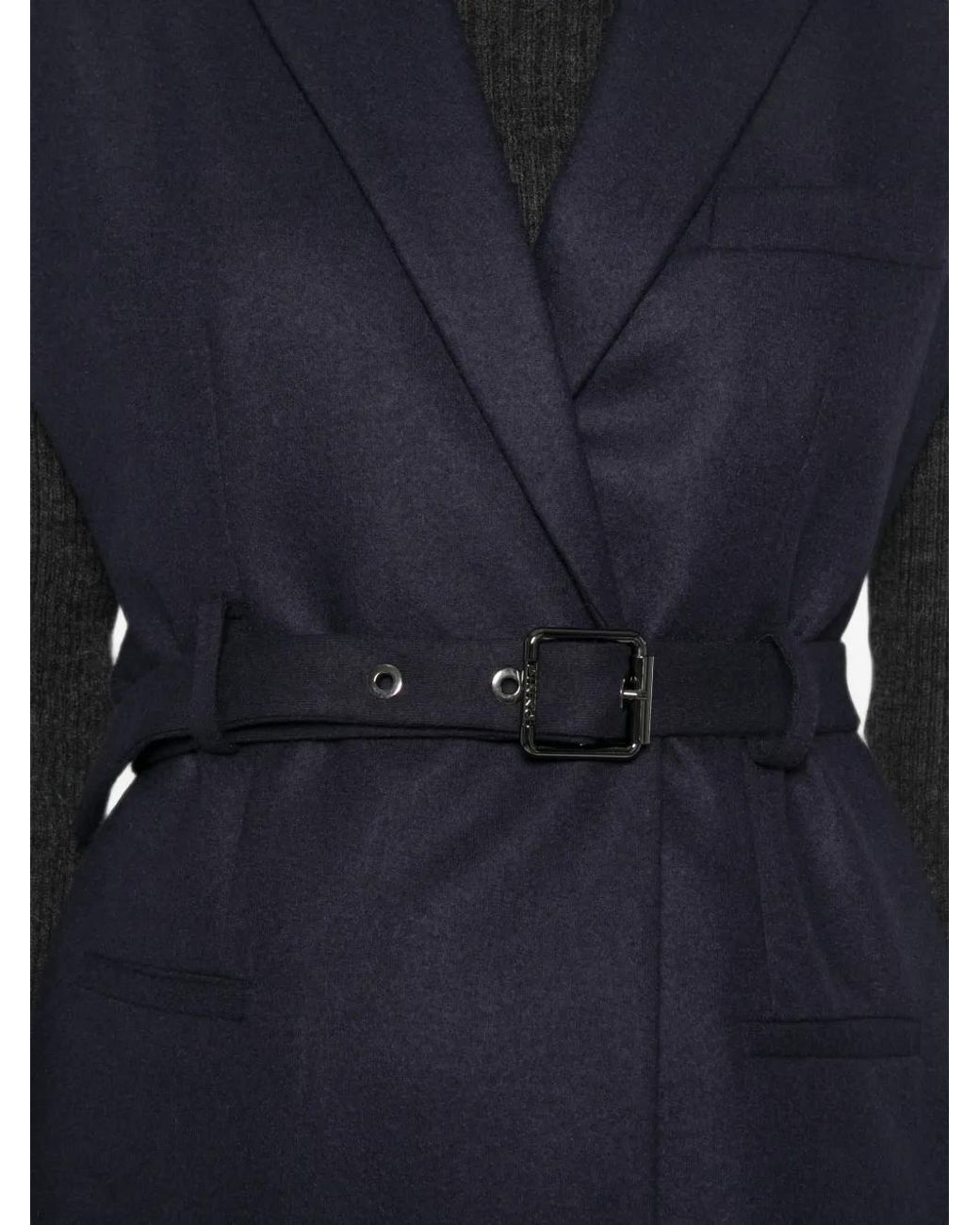 Pinko Blue Belted Sleeveless Jacket