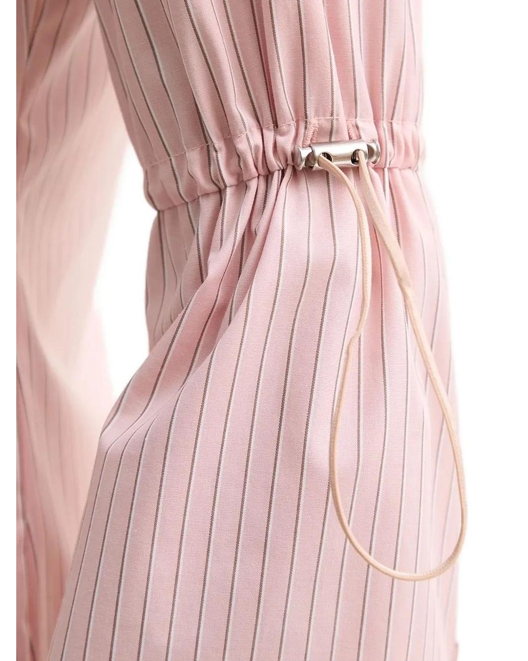 Pinko Pink Pinstriped Tie-Cuff Shirt