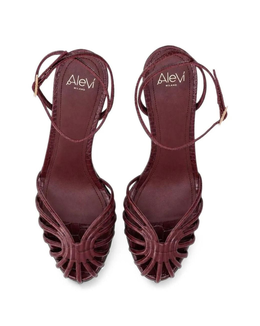 ALEVI Pink Lizard Cage Sandals