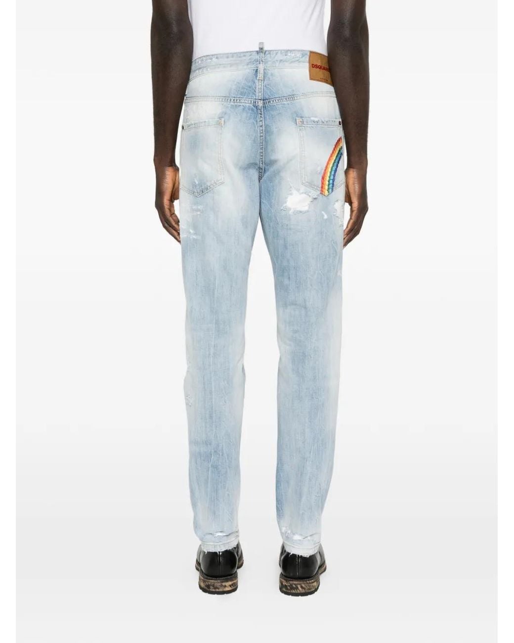 Vaqueros Teddy Con Efecto Envejecido DSquared² de hombre de color Blue