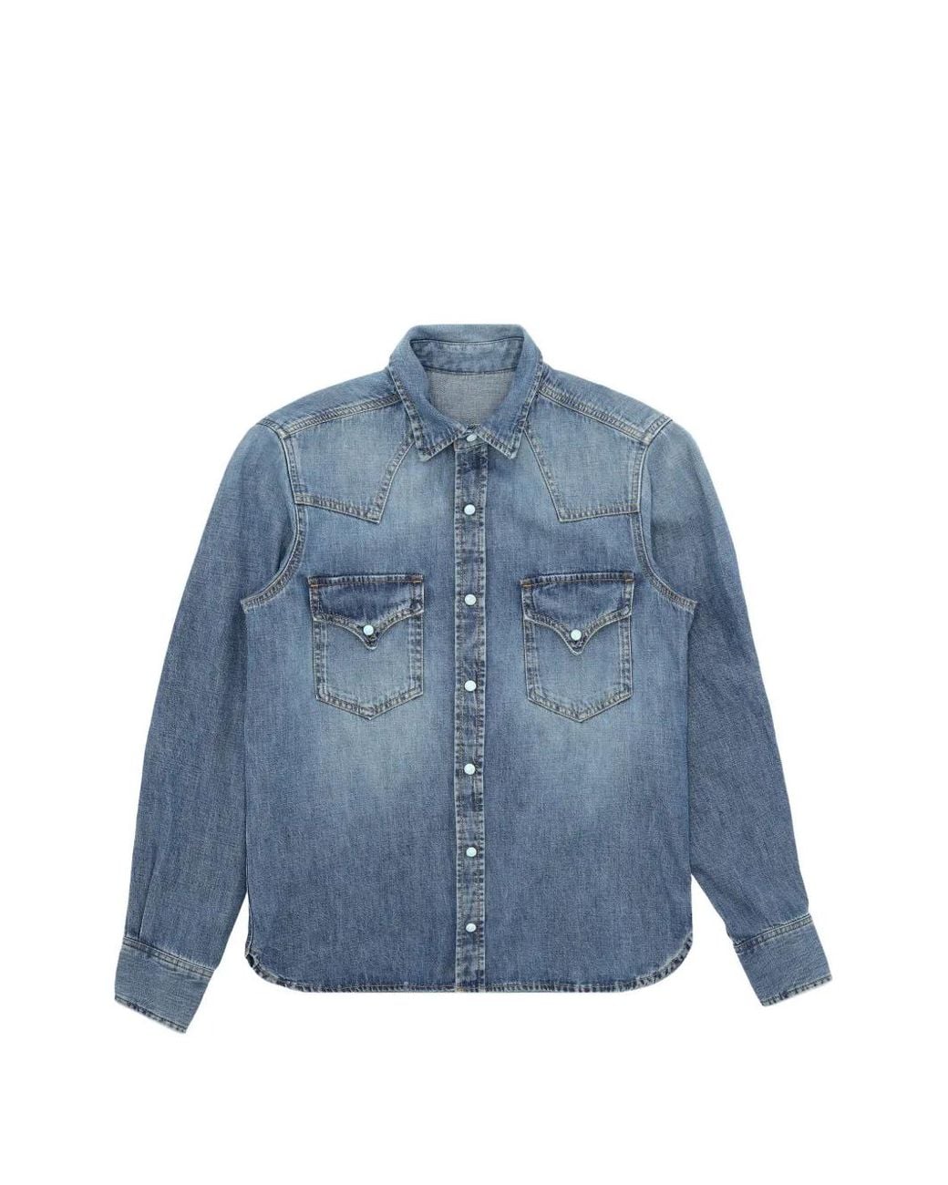 Fortela Blue Flap-Pocket Denim Shirt