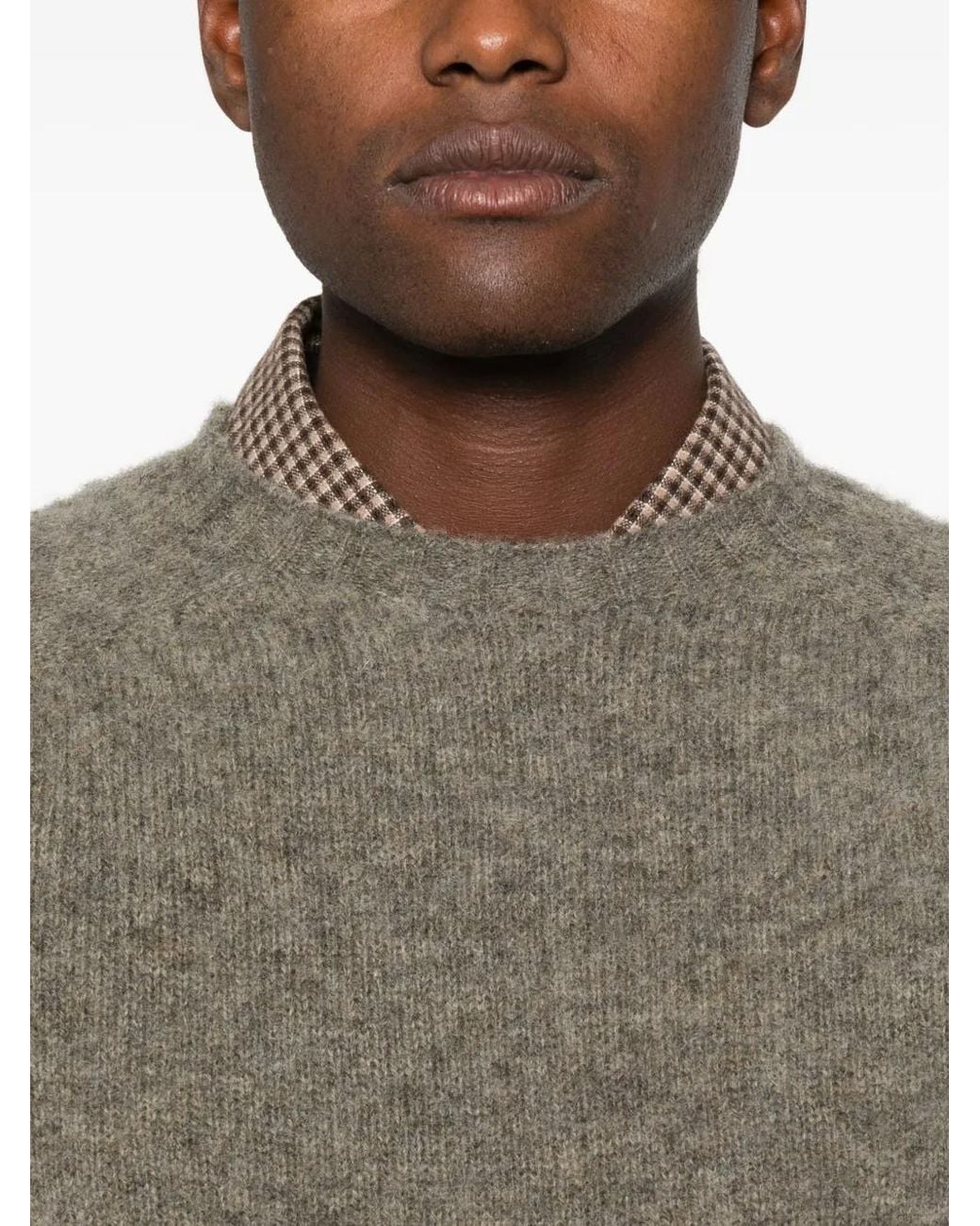 YMC Gray Suedhead Sweater for men