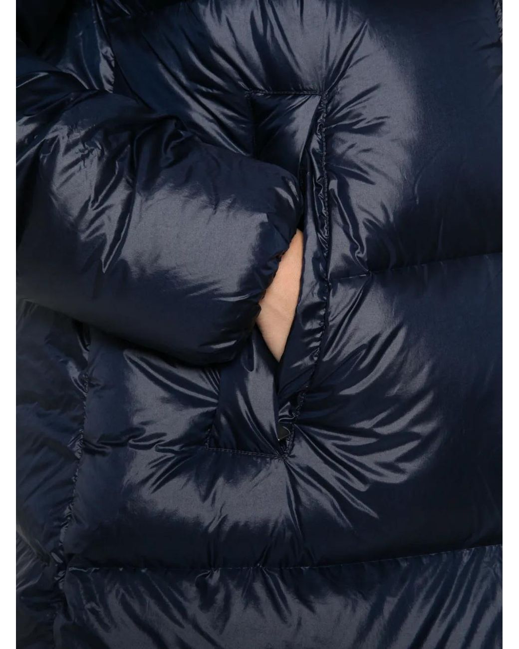 Pyrenex Blue Hooded Quilted Coats