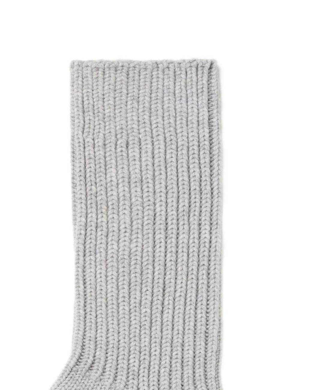 Alanui Gray Ribbed Cashmere Socks