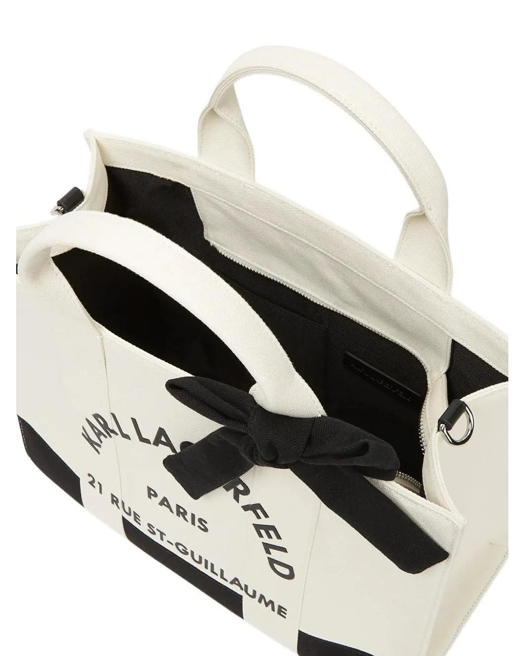 Karl Lagerfeld White Medium Rue St-Guillaume Square Tote Bag