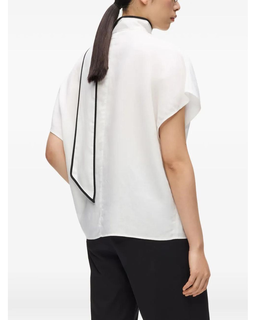 Karl Lagerfeld White Blouse À Manches Courtes