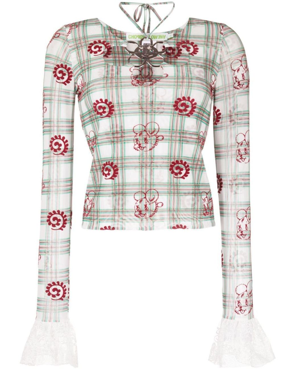 Chopova Lowena Klondike チェック トップ ホワイト | Lyst