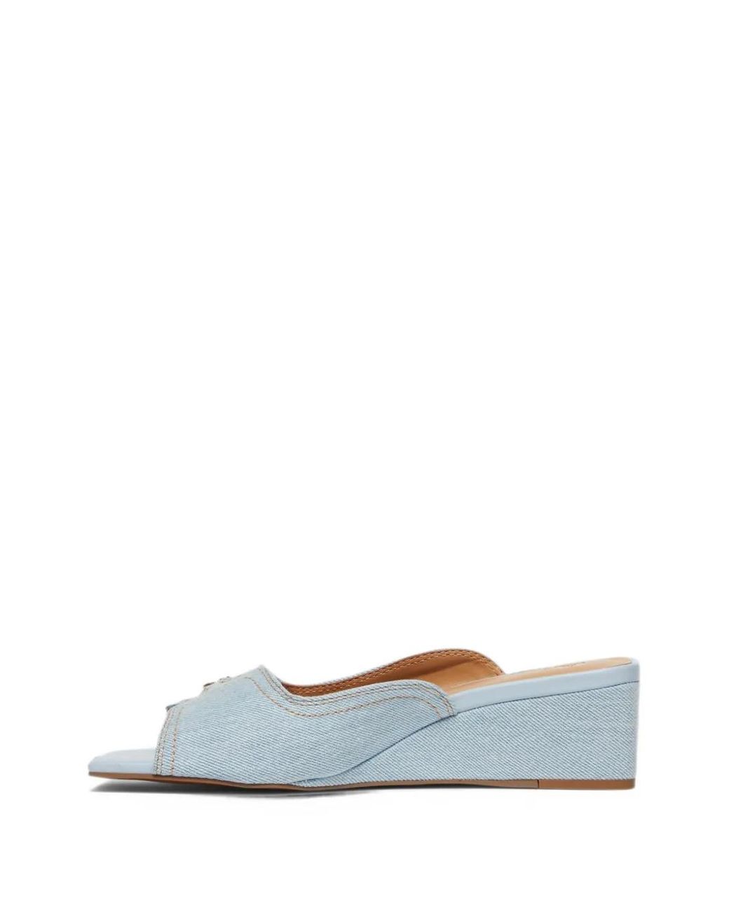 Ganni White Buckle-Detail Wedge Sandals