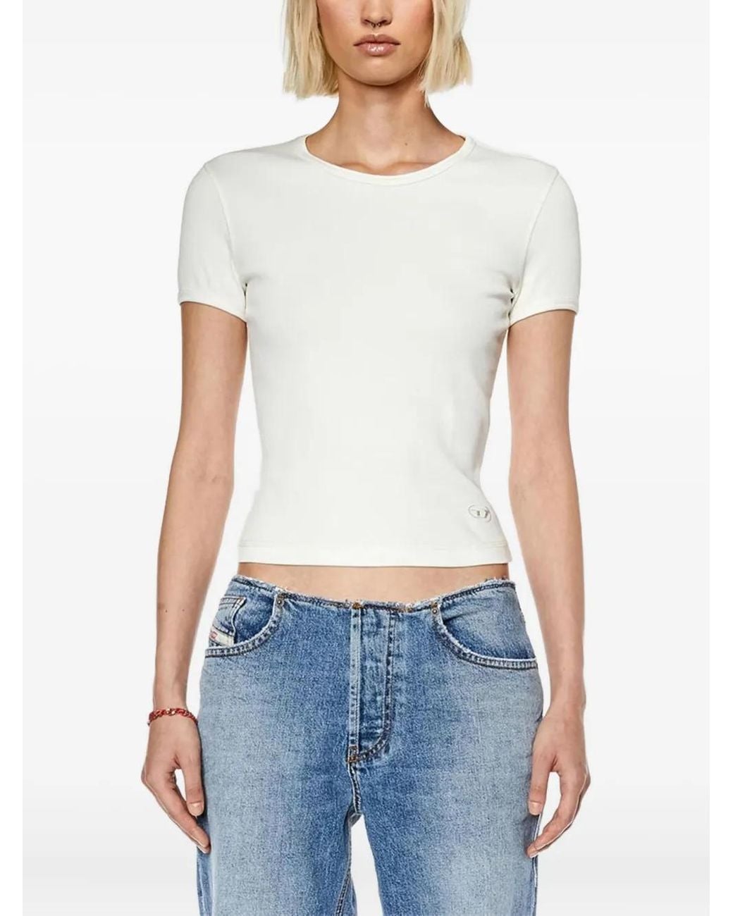 DIESEL White T-Ele-Long-N2 T-Shirt
