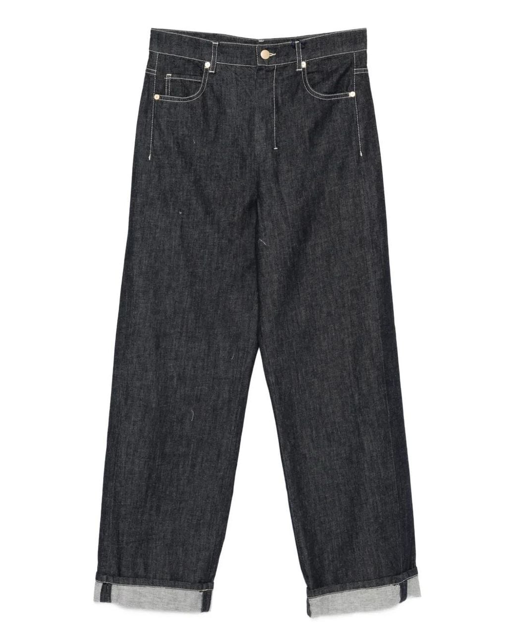 Max Mara Gray Denim Cotton Jeans