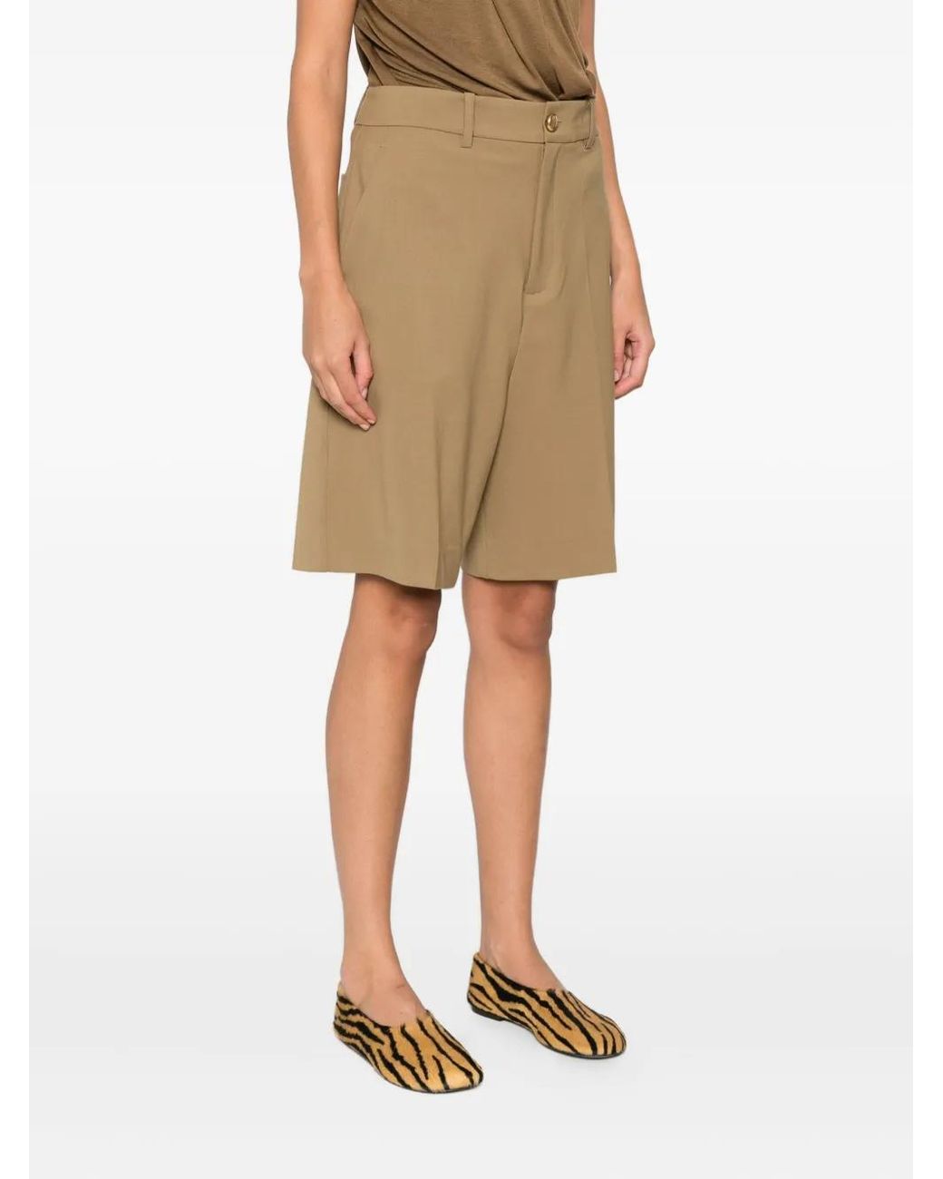 P.A.R.O.S.H. Natural Virgin Wool-Blend Shorts