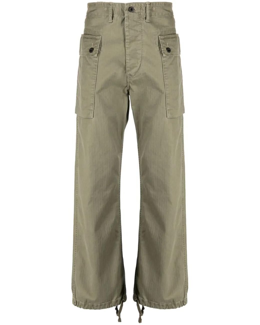 RRL Green Herringbone Field Cargo Trousers for men