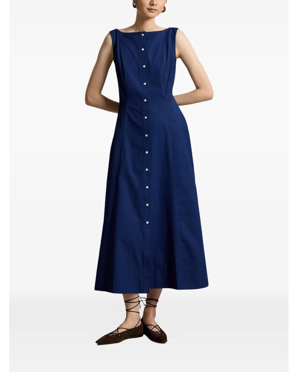 Polo Ralph Lauren Blue Paneled Cotton Dress